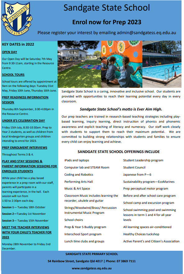 Prep 2023 Transition Dates Prep 2023 Transition Dates